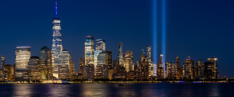 Lower Manhattan on 911, USA